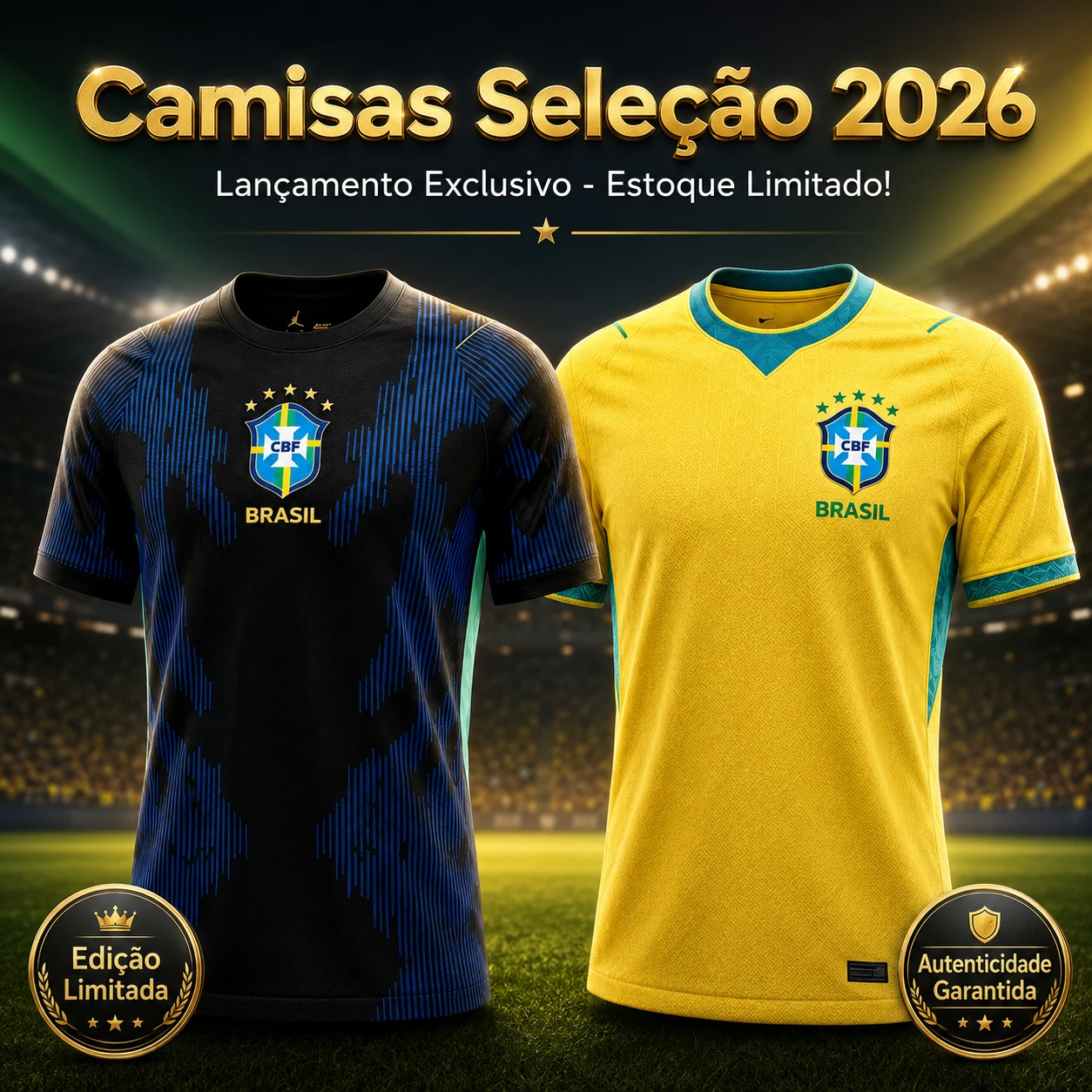 PROMOÇÃO Kit Camisa 2026 - Seleção Brasileira (2 Camisas)