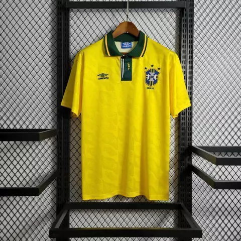 Camisa Retrô Brasil Home 1991/1993 - Amarela - Torcedor