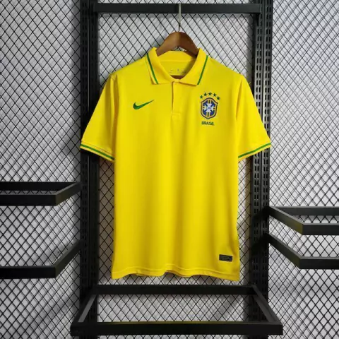 Camisa Polo Brasil Lisa 2022 - Amarela - Torcedor