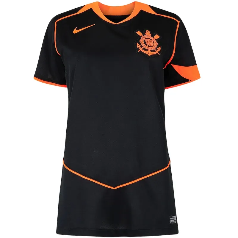 Camisa Corinthians Feminina Third 25/26 - Preta e Laranja - Torcedor