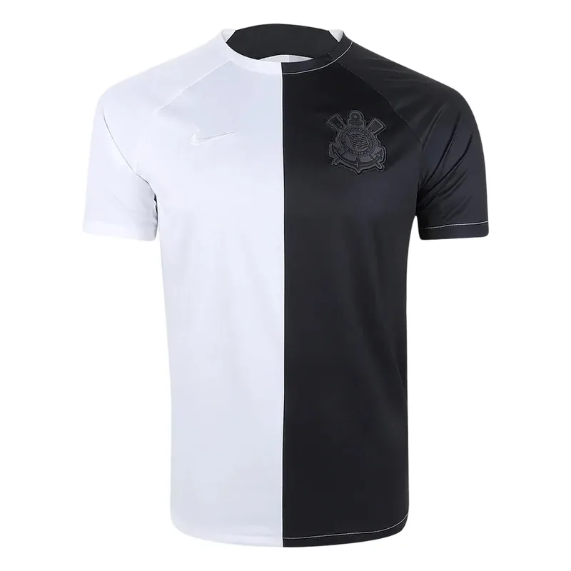 Camisa Corinthians Pré-Jogo 23/24 - Preta e Branca - Torcedor