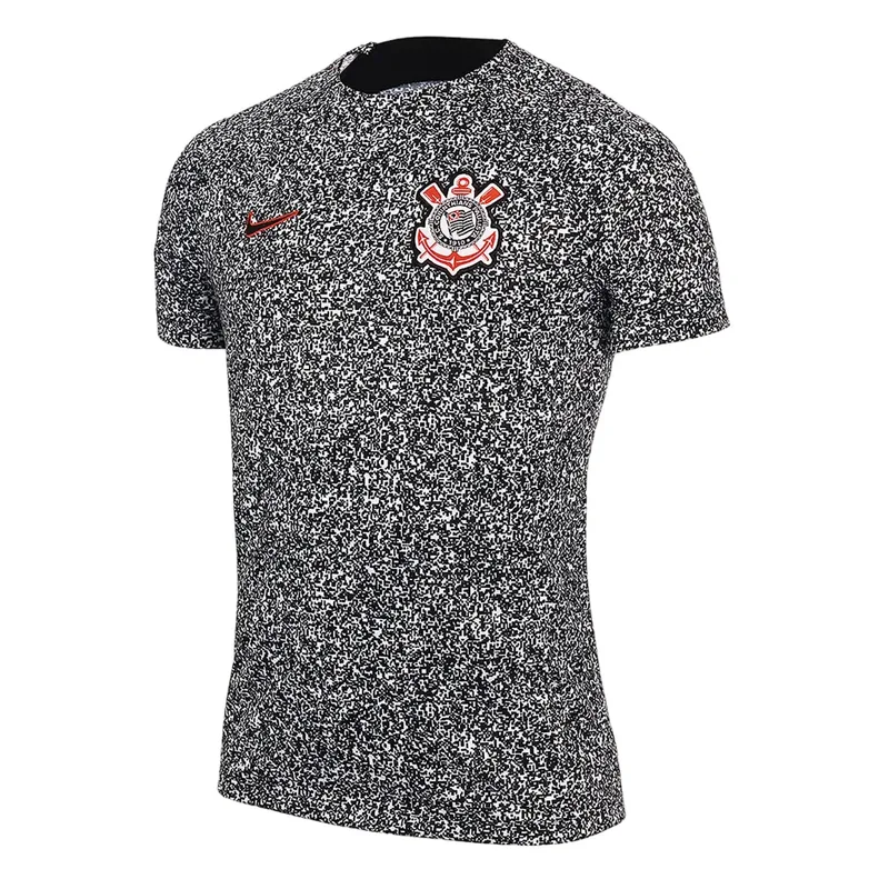Camisa Corinthians Pré-Jogo 24/25 - Branca e Preta - Torcedor