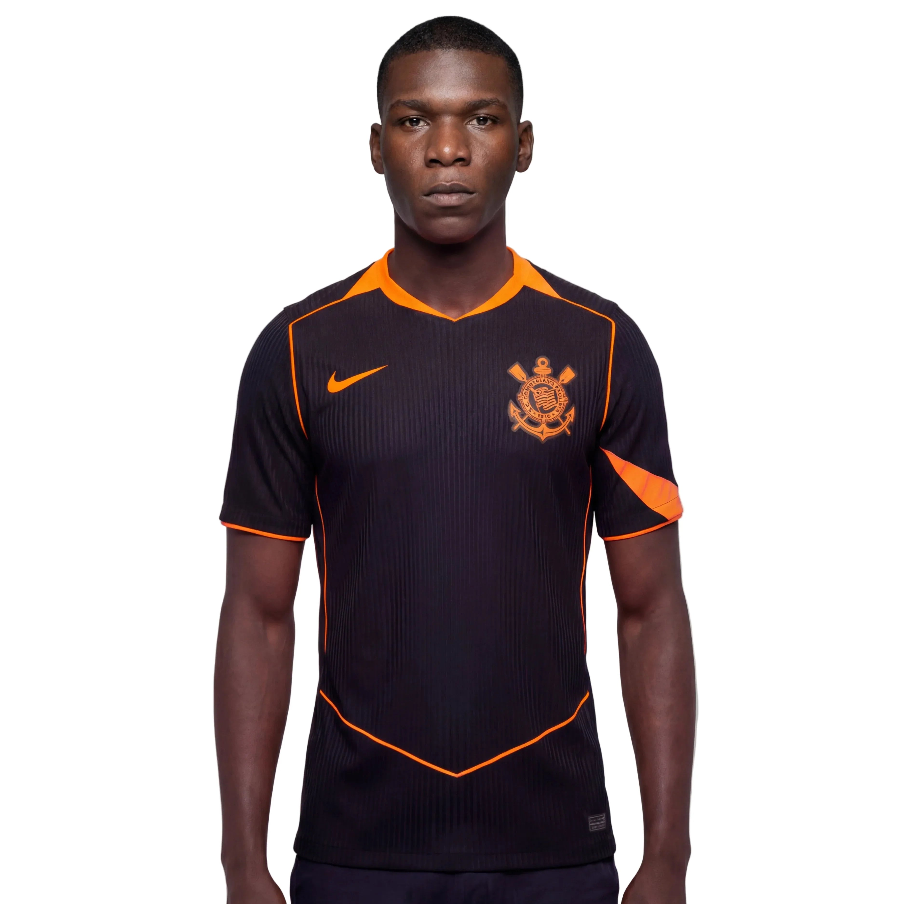 Camisa Corinthians Third 25/26 Jogador - Preta e Laranja