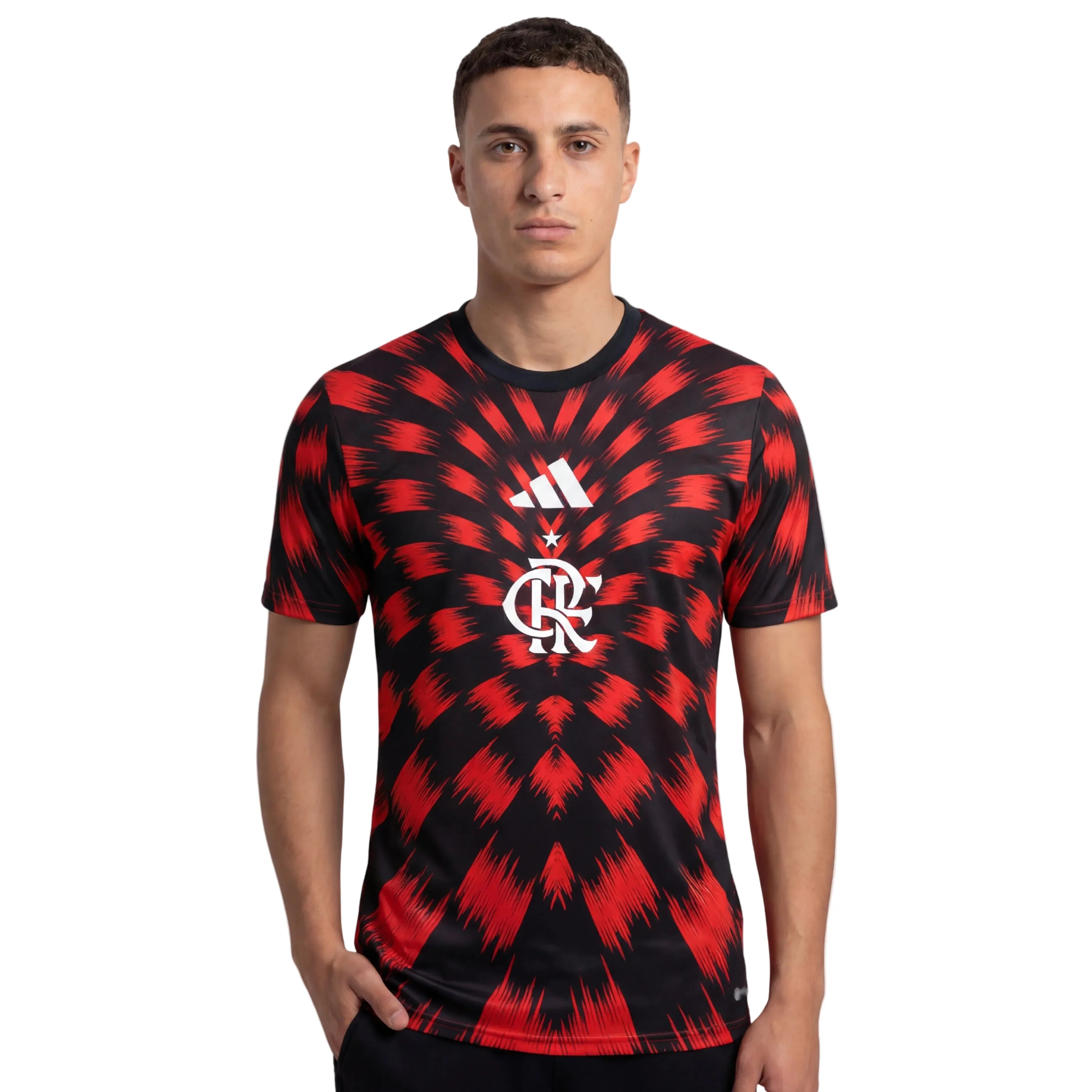 Camisa CRF Pré Jogo 25/26 - Preto e Vermelho - Torcedor