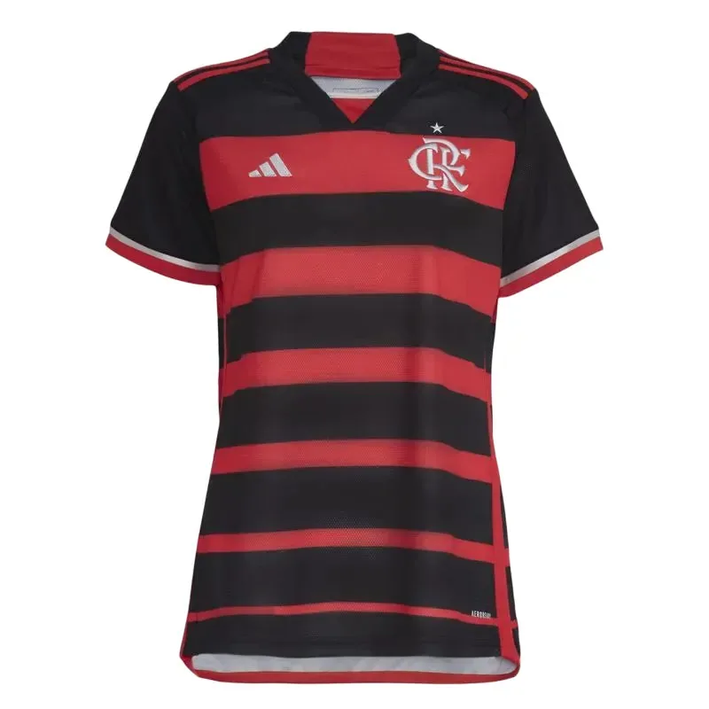 Camisa Flamengo Feminina Home 24/25 - Vermelha e Preta - Torcedor