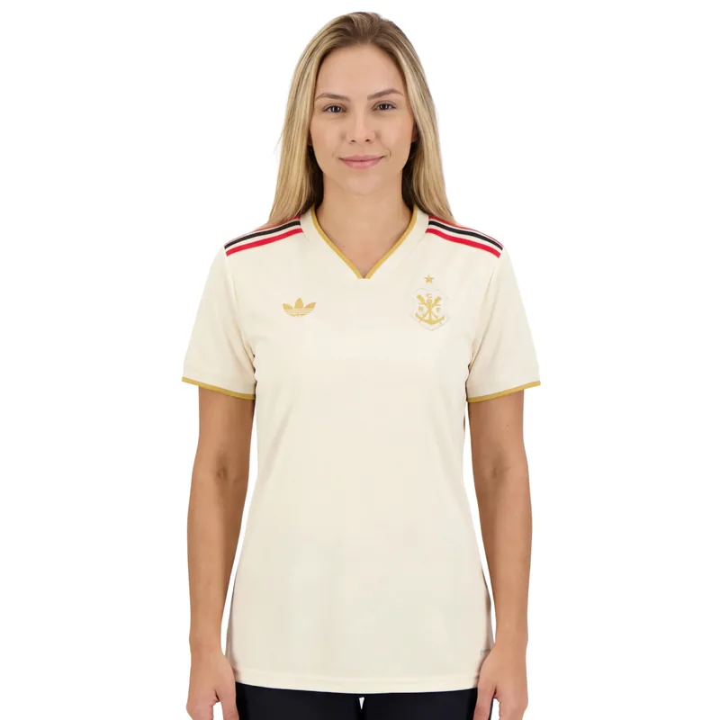 Camisa Flamengo Feminina Third 25/26 - Creme - Torcedor