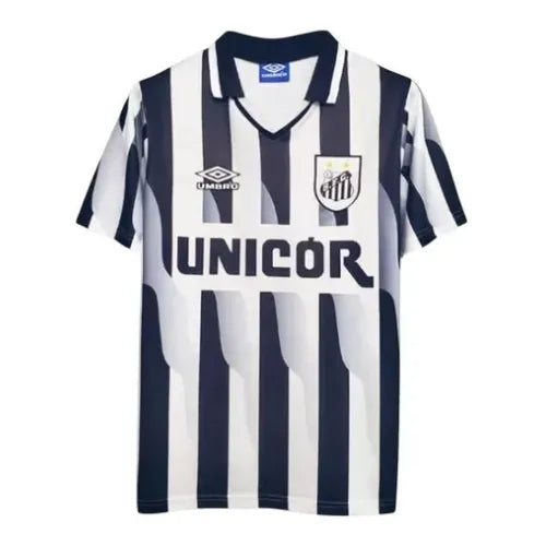 Camisa Santos Away 1998 Retrô - Branca e Preta - Torcedor