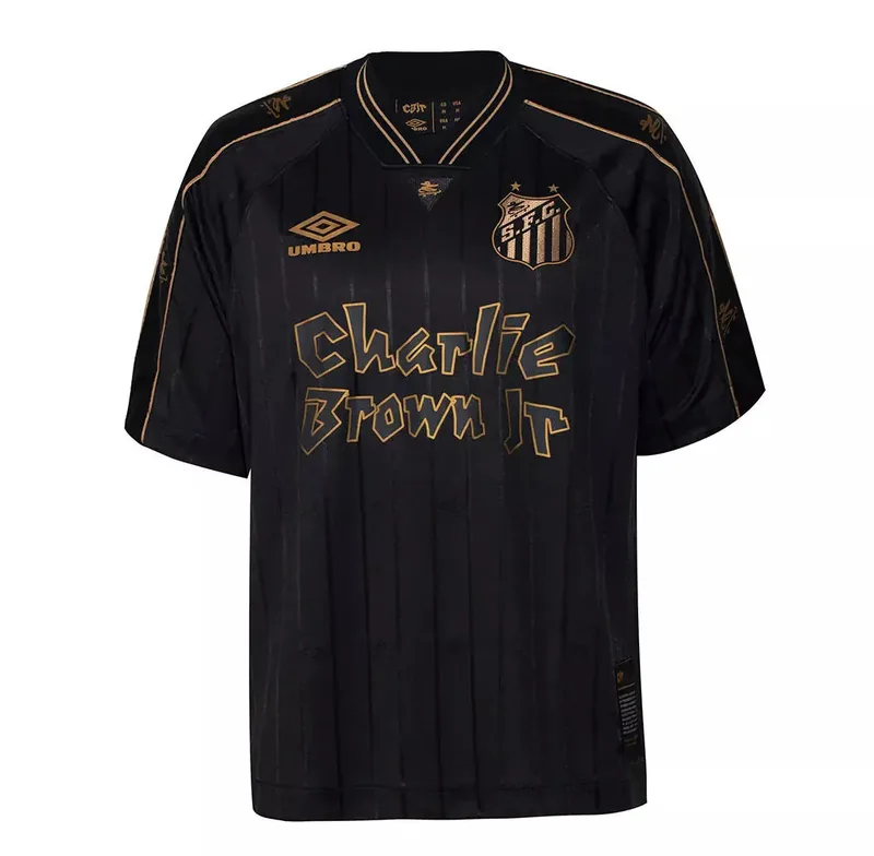 Camisa Santos Charlie Brown Jr. 2024 - Preta e Dourada - Torcedor