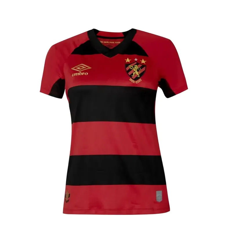 Camisa Sport Feminina Home 25/26 - Vermelha e Preta - Torcedor