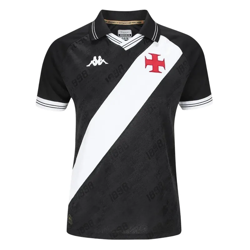 Camisa Vasco Feminina Home 25/26 - Preta e Branca - Torcedor