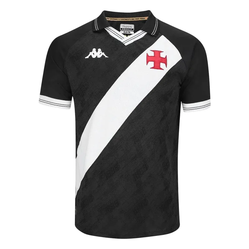Camisa Vasco Home 25/26 - Preta e Branca - Torcedor